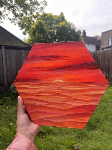 Acrylic sunset painting - sunset,