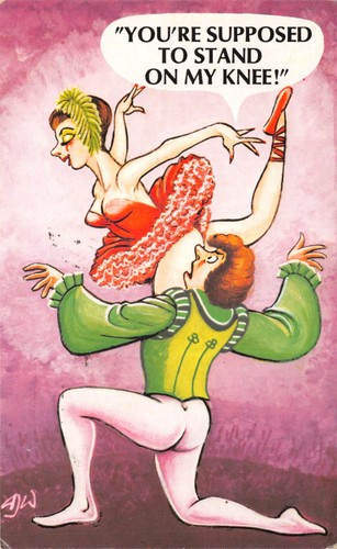 Mixed comic postcard ballet - comic,