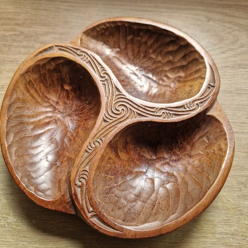 Carved wooden dish - carved,