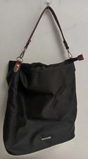 Waipuna Black Shoulder Bag with Brown Strap and Light Blue Lining