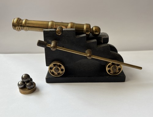 1960s solid brass wood model - wood,