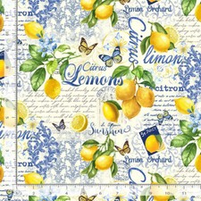 Lemon Collage Fabric By The