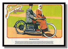 Henderson Four 1068 cc in line four framed picture Excelsior Indian free p&p UK