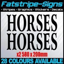 HORSE BOX HORSES TEXT VAN