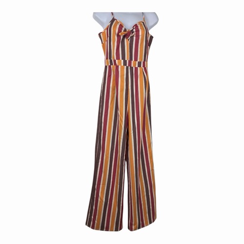 Women striped jumpsuit - jumpsuit, retro
