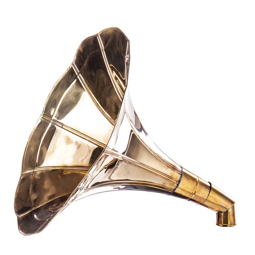 Funnel gramophone horn gold - gramophone,