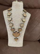 Indian jewellery mala rani haar  necklace earrings meenakari Wedding Bollywood 