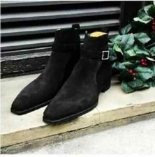 Handmade Mens Black Suede