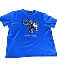 Men’s Eternity BC/AD Bike Life Rebel Bear Motocross Blue Street Wear T Shirt 3XL