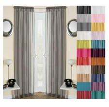 1 PAIR (2) Plain Voile Curtain