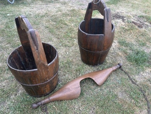 Antique wooden milk yoke - yoke, &