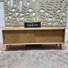 COX & COX Chevron Oak Media Unit Almost Brand New RRP £925