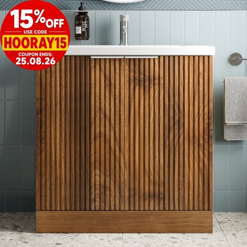 Fluted 800mm bathroom vanity - 800mm,