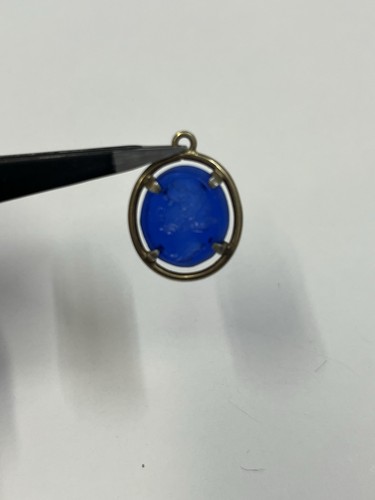 Antique vintage blue intaglio - antique,