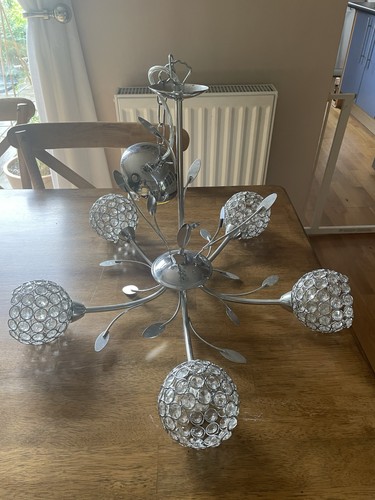 Pendant light fitting chrome - light,