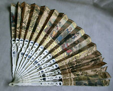 ANTIQUE HAND HELD PAPER FAN