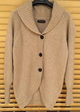Womens Hawick of Scotland 100% pure cashmere cardigan - beige UK 10-12