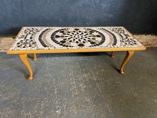 Mid Century Coffee Table Mosaic Top Queen Anne Feet