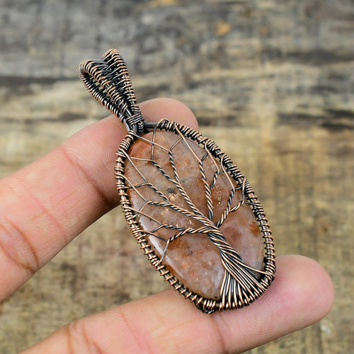 Sunstone copper wire wrapped - sunstone,