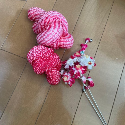Pink fabric flower decoration - pink,