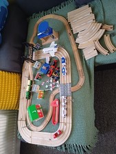 Wooden Train, Cars Track With