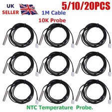 5-20pcs NTC Thermistor Temperature Sensor Waterproof Probe 25mm 10K 1% 1m Cable
