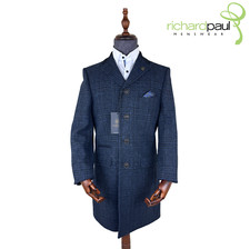 Navy Overcoat Wool Velvet