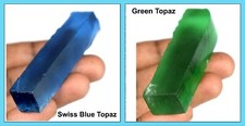 Ebay 180 Ct Swiss Blue & Green Topaz Gemstone Slice Rough Pair Certified GH174