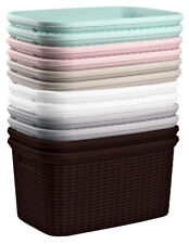 Laundry Washing Basket Large 35L Plastic Rattan Clothes Storage Hamper Bin Bag