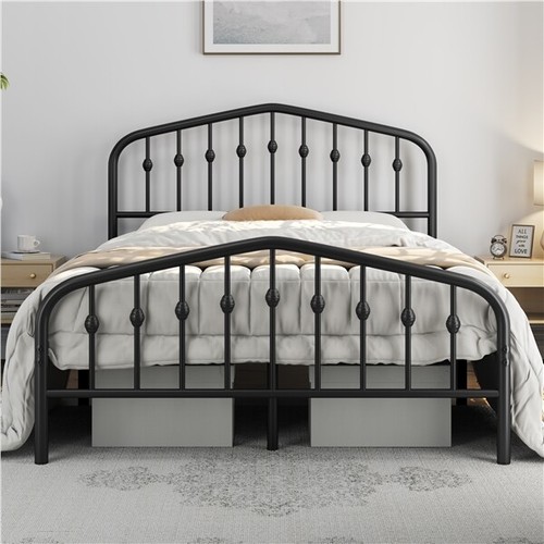 Metal platform bed frame - bed, with