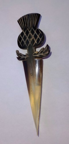 Hand carved cow horn - hand, cream