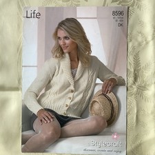 Stylecraft Life knitting pattern 8596. DK cardigan 32-42" Original