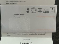 Royal Family Memorabilia Letter T.R.H The Prince and Princess of Wales Kate Will