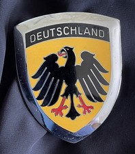Deutschland (Germany) shield shaped emblem, car grille badge. Chrome, Enamel.