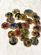 lot 23 buttons metal goldtone