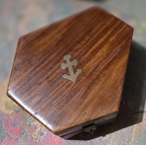 Naval sextant mahogany box - sextant,,