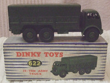 DINKY MILITARY "BOXED" VINTAGE MODEL (10-TON ARMY TRUCK WITH BOX) No 622/USED
