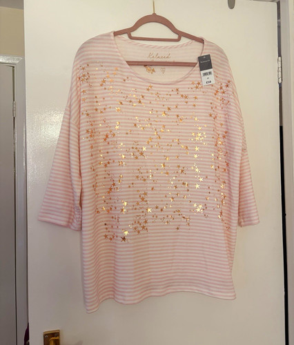 Bonmarche pink striped gold - bonmarche,