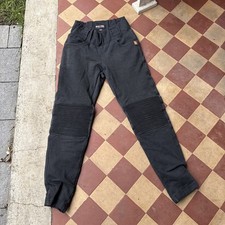 MOTO GIRL -  Ribbed Knee Motorbike Leggings Pants | BLACK | UK10R EU38