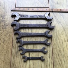 6 Vintage 1940s Snail Brand Whitworth Spanners 9/16”  W to 1/8” W.