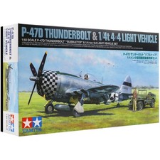 Tamiya 1/48 Aircraft P-47D Thunderbolt & Light Military Vehicle Model Kit