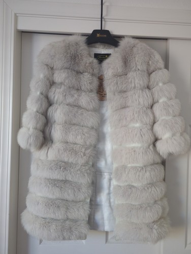 Blue fox fur coat - fox,