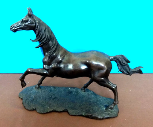 Cast metal galloping horse - cast,
