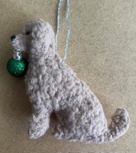 Apricot poodle with christmas - with,
