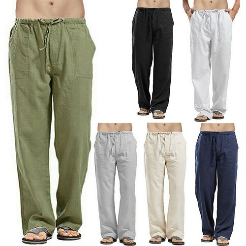 Mens baggy pants cotton linen - mens,