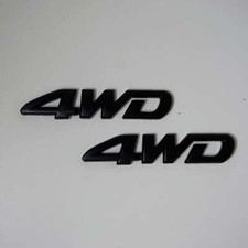 2x Matte Black New 4WD Metal Emblem Decal Badge Sticker Racing 3D Engine Car SUV