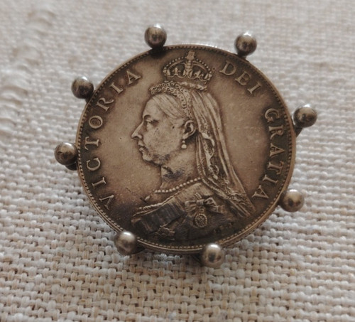 Victoria 1887 silver florin - silver,