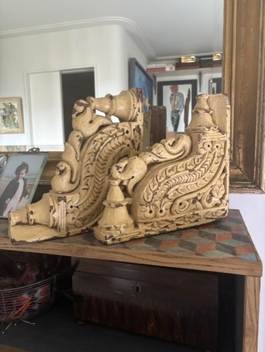 Pair antique hand - hand, carved