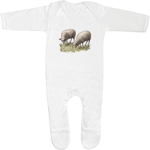 Grazing sheep baby sleepsuit - baby,