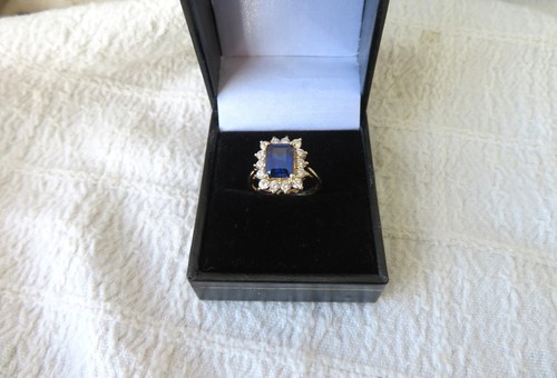 14ct gold diamonique dcqz - 14ct, blue